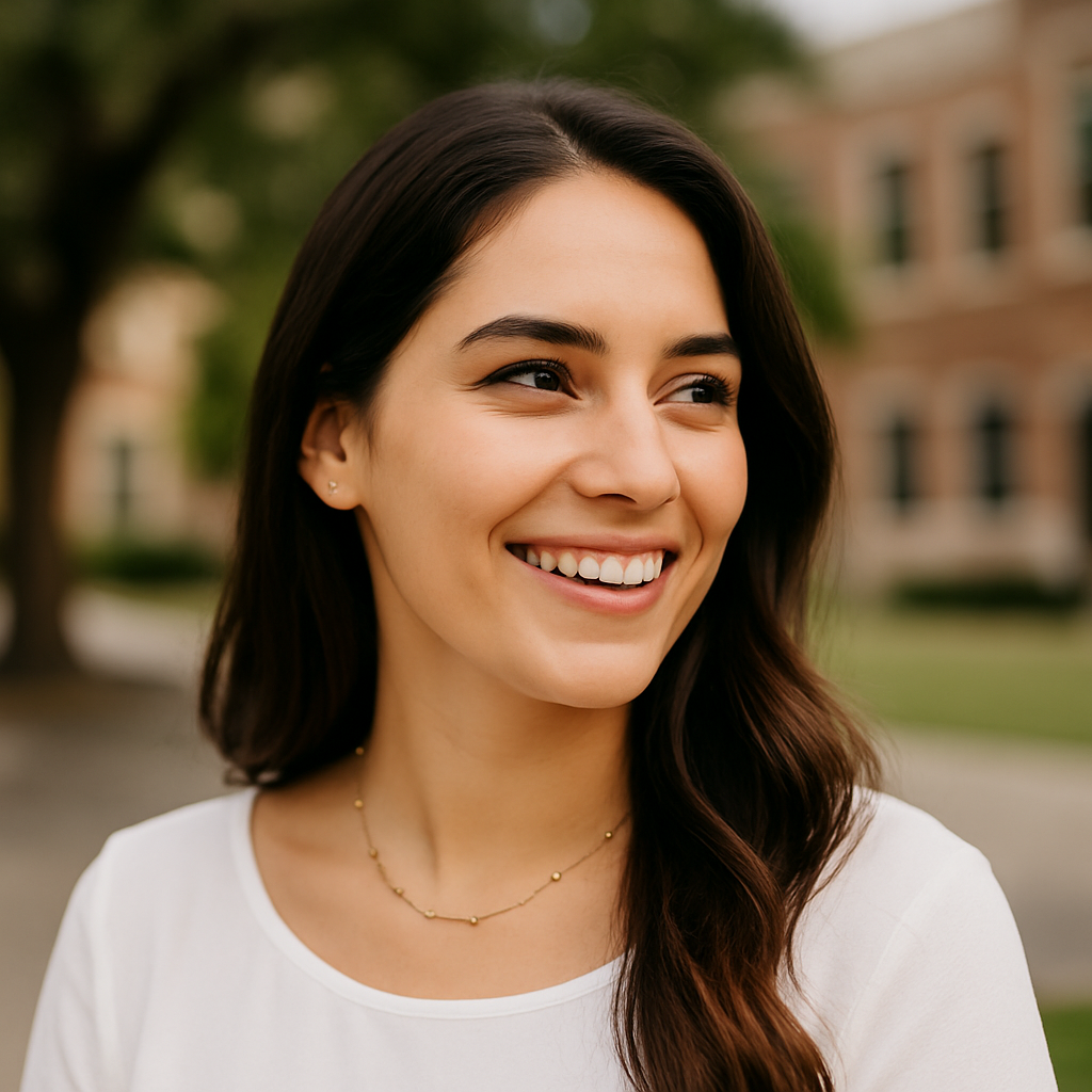About Us 21 latina student outside